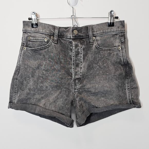Gap Cheeky Short High-Rise Button Fly Denim Grey Acid 3" Inseam Shorts Size 8 - Picture 1 of 8